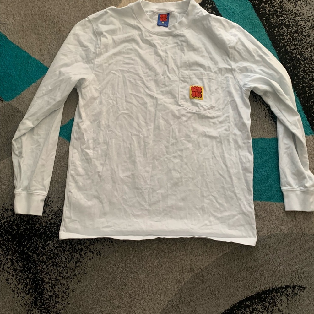Vintage Long Sleeve White Shirt with Patch